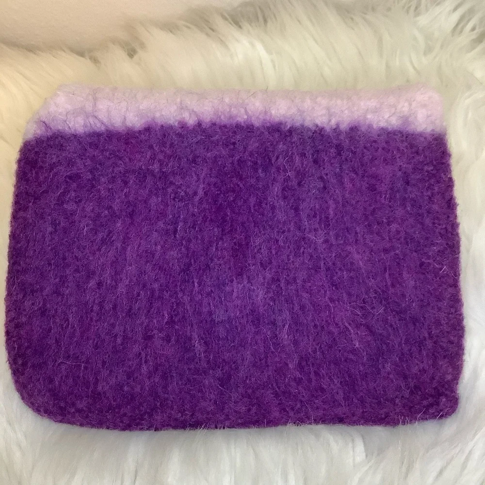 SGB Couture Purple & Lavender Wool Felt Clutch